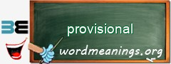 WordMeaning blackboard for provisional